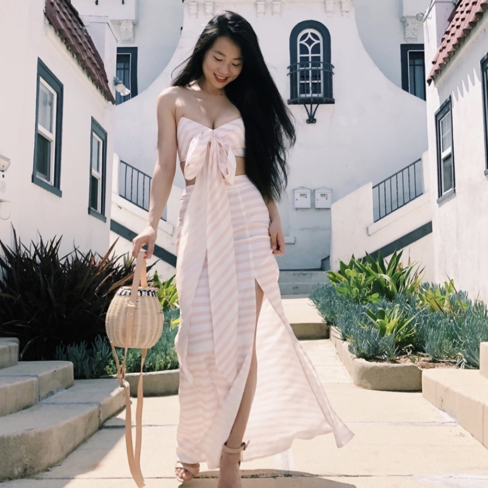 {sabo skirt} corset bow top and maxi set